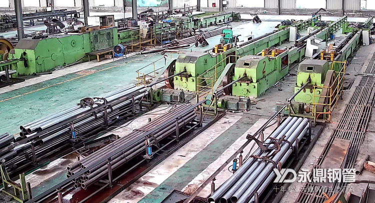 152*3.5mm薄壁精密鋼管生產(chǎn)中,152*6.5mm即將下料……